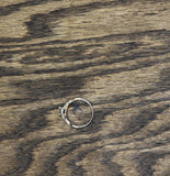 Twisted Woven Band Round Gemstone Engagement Evening Ring Silver Gray 8