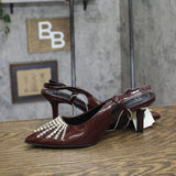 A New Day Womens Serafina Heels Rhinestone Patent 94661786 Burgundy Red 9M