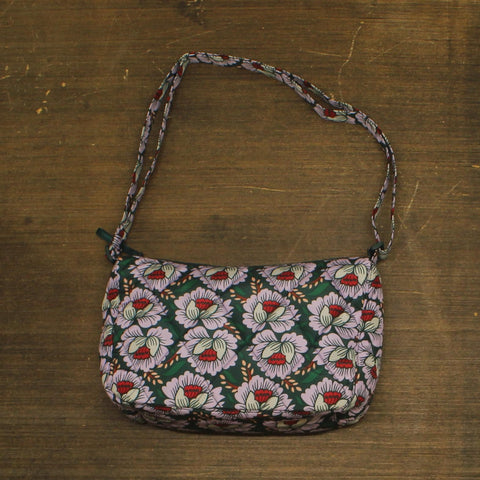 Vera Bradley Quilted Floral Shoulder Bag Purple Green Multi One Size