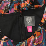 Vince Camuto Womens Novelty Metallic Chiffon Fit & Flare Dress Red Multi 16