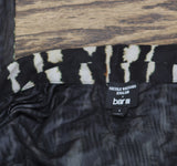 Nicole Williams English x Bar III Printed Drawstring Dress Black / White Print L