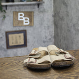 Goodfellow & Co Mens Saul Suede Two Band Sandals 94809732 Taupe Brown 7