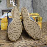 Bella Vita Women's Cheerful Wedge Sandal CHRFL Navy Linen Print Blue 8.5M