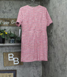 London Times Women's Surplice Embellished Houndstooth Faux Wrap Dress Pink 12
