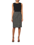 Kasper Womens Mixed Media Sheath Tweed Dress 10916485 Black Multi 12