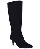Impo Namora Stretch Knee Boots, Faux Suede Kitten Heel 500339 Black Suedy 6M