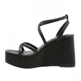 Wild Fable Ronnie Strappy Platform Wedge Heels Memory Foam Insole Black 9.5M