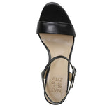 Naturalizer Womens Bristol Ankle Strap Chunky Block Heel Sandal Black Smooth 7M