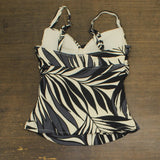 Anne Cole Chic Draped Front Underwire Swim Tankini Top Palm Chic Black 38C/40B