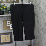 Alfred Dunner Pull-On Ponte Knit Cropped Pants Black 16W