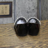 Nina Big Girls Ballet Flats Embellished NATALY Black Patent 13