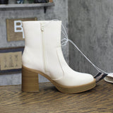 Universal Thread Jenna Platform Boots with Memory Foam Insole Off White 8M