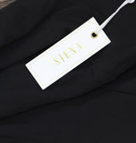 Siena Womens Ruffled V-Neck Ponte Bodycon Mini Dress SATP1725 Black 2