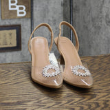 A New Day Women's Misty Slingback Heels 88870828 Clear Brown 9.5M