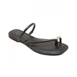 A New Day Womens Hanna Toe Ring Thong Sandals with Memory Foam Insole Black 6M