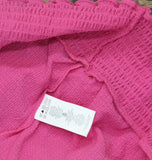 Michael Michael Kors Plus Size Flutter-Sleeve Smocked-Hem Top Cerise Pink 2X