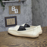 Baretraps Bridget Slip-On Boat Shoes Leather OR10026 Off White 9.5M