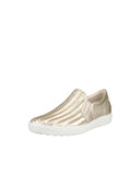Ecco Womens Soft 7 Woven Slip On 2.0 Sneaker White / Gold EUR 38 (US 7-7.5)