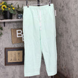 State Of Day Womens Printed Poplin Pajama Pants 100180269MS Tea Green Stripe XL