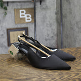 A New Day Simone Rhinestone Ball Satin Slingback Heels 94660900 Black 10M