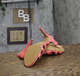 Journee Collection Woven T-Strap Womens Dress Sandals Patent / Coral Pink 9M
