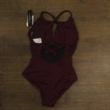 La Blanca High Neck Keyhole One Piece Swimsuit LB1IG27 Dark Cherry Red 8