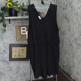 Maurices 24/7 Womens Plus Size Knit Sleeveless Romper 166fce77fbb4c0 Black 3X