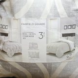 Fairfield Square Geometric Reversible Comforter Neutral Gray Multi Full / Queen