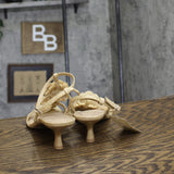 A New Day Womens Esme Floral Crochet Kitten Heels 92979007 Tan Brown 11M