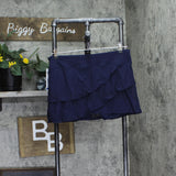 Coco Reef Waisted Mesh Ruffle Tiered Layer Swim Skort Skirt Navy Captain Blue XL