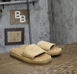 Steve Madden Womens Boardwalk Slide Sandal BOAR02S1 Natural Raffia Brown 7M