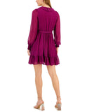 Taylor Women's Metallic Clip-Dot Chiffon Fit & Flare Dress 3128M Purple 4