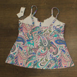 Raisins Curve Crisscross Paisley Tankini Swim Top Raisins Curve Pink Multi 16W