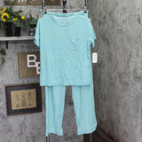 State of Day Womens 2-Pc. Fluid Knit Pajamas Set Canton Blue XS