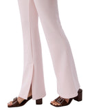 Calvin Klein Womens Tailored Knit Pull-on Flare Leg Crepe Pants Pearl Pink L