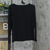 Banana Republic Womens Long Sleeve Knit Shirt Top 1797427 Black S