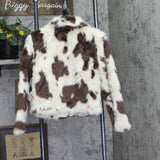 Wild Fable Womens Faux Fur Jacket Coat 94672589 Light Brown Cow 2XS