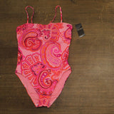 Lauren Ralph Lauren Womens Printed One-Piece Swimsuit Provence Paisley Pink 12