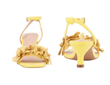 New York Company Womens Gwendolyn Kitten Heel Floral Yellow 6M