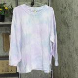 Style & Co French Terry Crewneck Pullover Sweatshirt Cool Dye Purple / Multi PXL