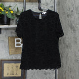 Teddi Rose Womens Lacy Lined Keyhole Top 1753860 Black 2XL
