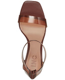 I.N.C. International Concepts Faux Leather Studded Ankle Strap Heels Brown 9.5M