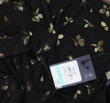 Tommy Hilfiger Printed Long Sleeve Ruched Waist Fit Flare Dress Black / Gold 8