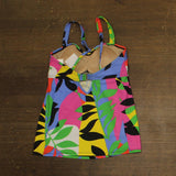 Motherhood Maternity 2-Piece Tankini Swimsuit Set Tropical Floral Blue Multi S