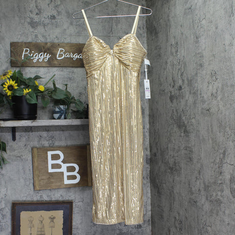 Siena Womens Sequined Midi Dress SATP1740 Gold Yellow 6