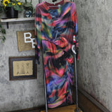 Vince Camuto Womens Printed Long-Sleeve Bodycon Dress VC4M5555 Blue Multi 14