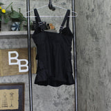 Swim Solutions Womens Black Swan Tiered-Ruffle Tankini Swim Top 806833 Black 10