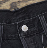 Levi's 501 Original Distressed Button Fly Jean Shorts Jorts Lunar Black 30