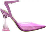 Steve Madden Womens Zelie Faux Leather Block Heels ZELI05S1 Purple Vinyl 6.5M
