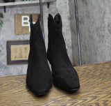INC International Concepts Womens Secia Western Booties Black Microsuede 10M